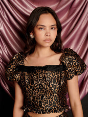 Cherie Leopard Jacquard Top