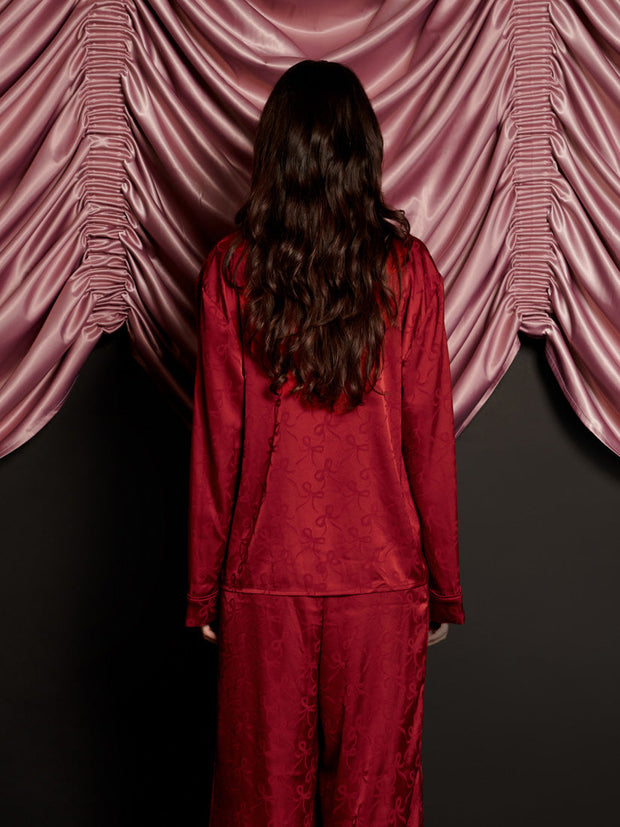Dita Bow Pyjama Top Opera Red / Z