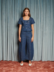 Daze Embellished Denim Top