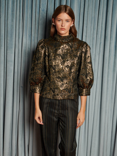 Memoria Jacquard Top Old Gold / Z