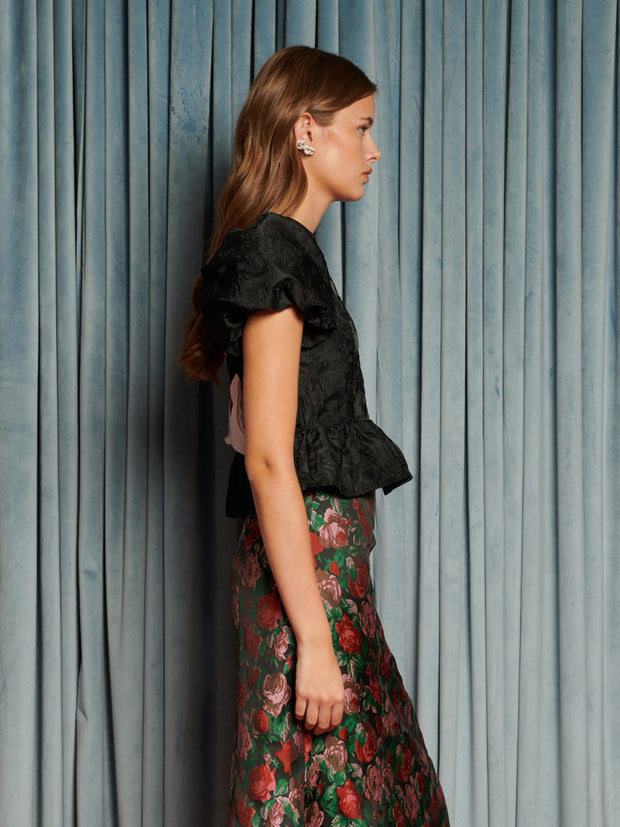 Screenplay Jacquard Bow Top Coal Black / Z