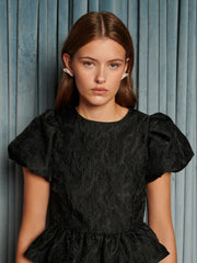 Screenplay Jacquard Bow Top Coal Black / Z