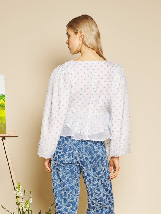 Stipple Spot Bow Top – Sister Jane