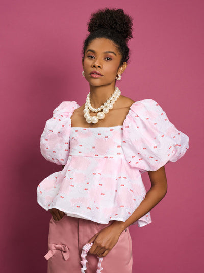 <b>DREAM</b> Venus Coral Jacquard Top
