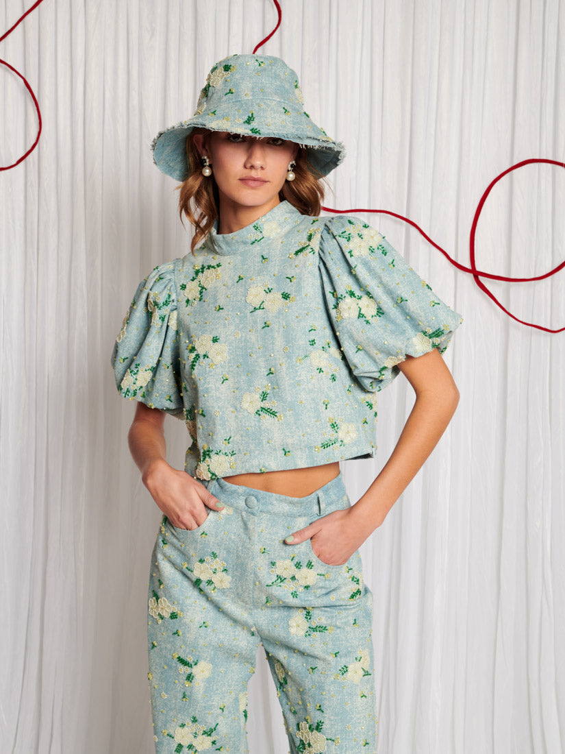 DREAM sister jane ビーズ　デニムトップス DREAM Harmony Bead Denim Top – Sister Jane