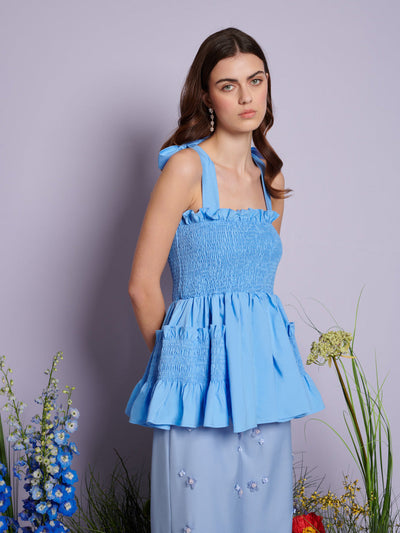 Pasture Cross Strap Top Sky Blue / Z