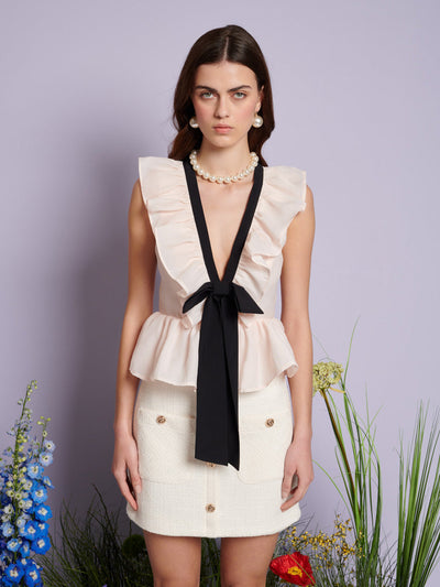 Haven Ruffle Top Pale Nude / Z