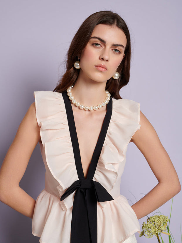 Haven Ruffle Top Pale Nude / Z