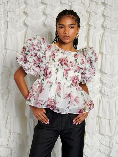 <b>DREAM</b> Alma Floral Ruffles Top