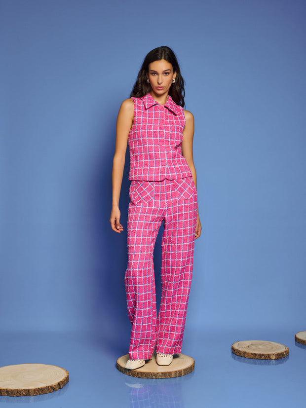 <b>DREAM</b> Cottage Check Tweed Vest