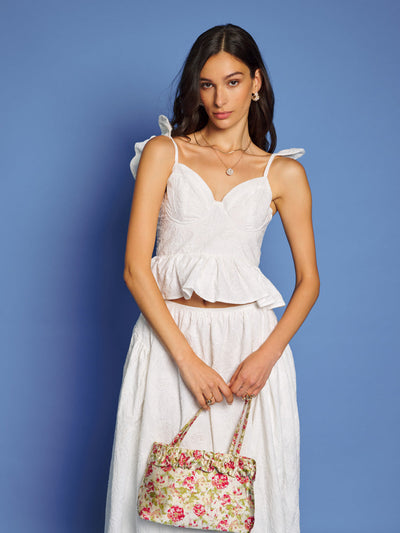 Pines Embroidered Top Pearl White / Z