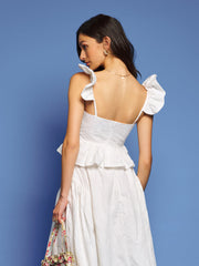 Pines Embroidered Top Pearl White / Z