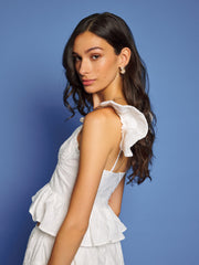 Pines Embroidered Top Pearl White / Z