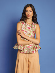 Forest Echo Jacquard Top Multi Floral / Z