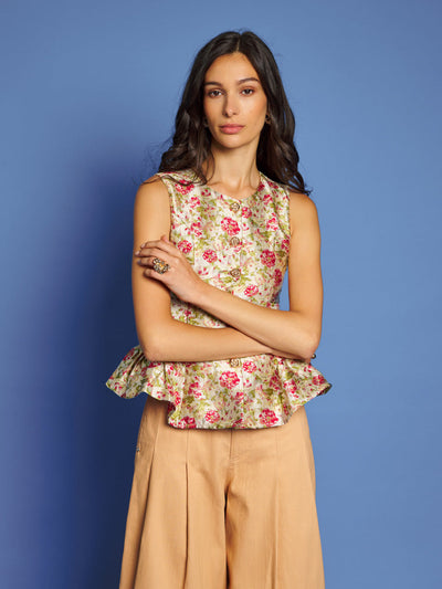 Forest Echo Jacquard Top Multi Floral / Z