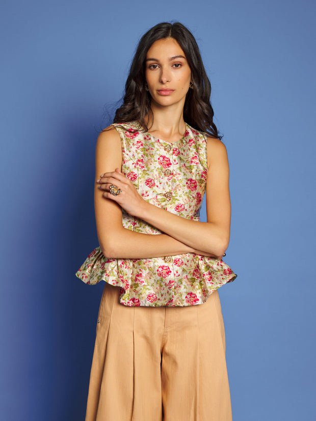 Forest Echo Jacquard Top Multi Floral / Z