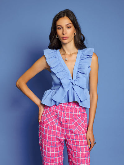 Dottie Bow Top Peacock Blue / Z