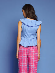Dottie Bow Top Peacock Blue / Z