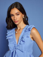 Dottie Bow Top Peacock Blue / Z