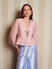 Silken Bow Top Baby Pink / Z