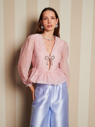 Silken Bow Top Baby Pink / Z
