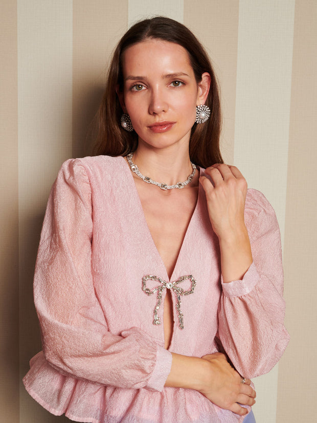 Silken Bow Top Baby Pink / Z