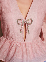 Silken Bow Top Baby Pink / Z