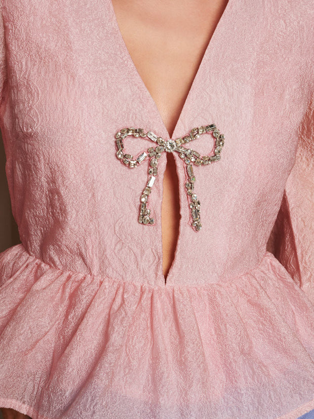 Silken Bow Top Baby Pink / Z