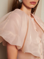 Harmony Organza Cape Blouse Pale Nude / Z