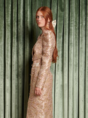 Elsewhere Jacquard Top Beige Pink / Z