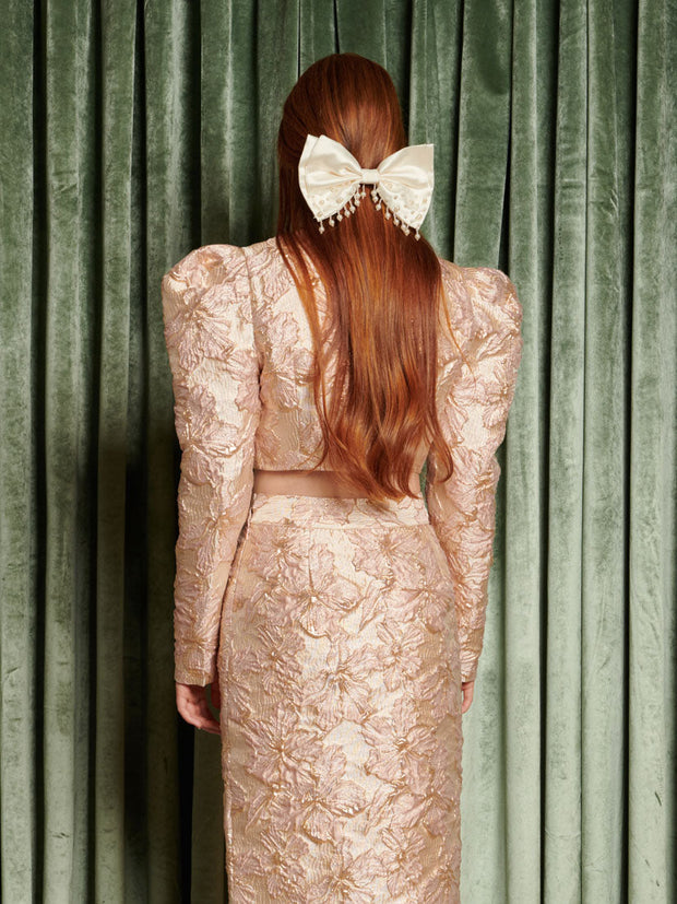 Elsewhere Jacquard Top Beige Pink / Z