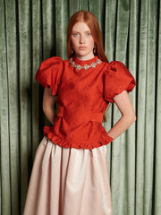 Narrative Jacquard Top Vermillon Red / Z