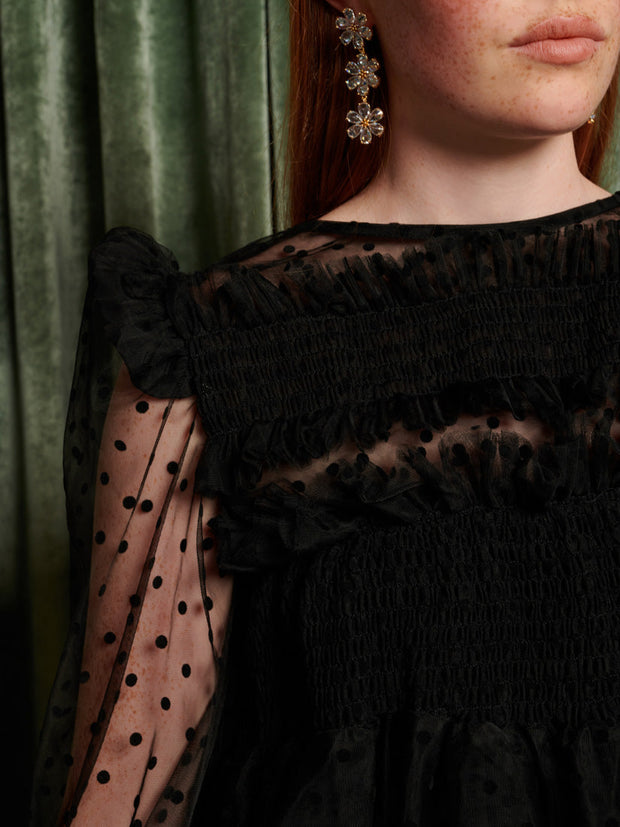 Interval Polka Dot Top Spots Black / Z