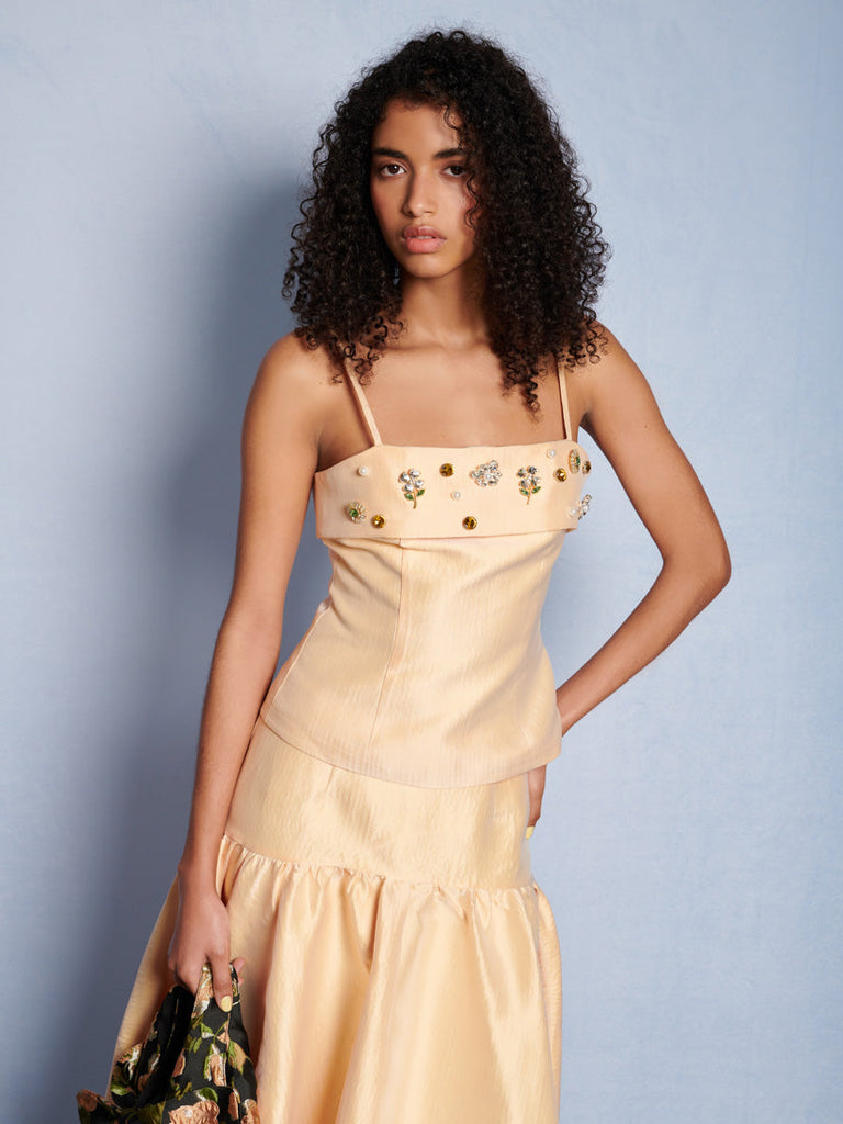 <b> < b> Alma Embellished Top