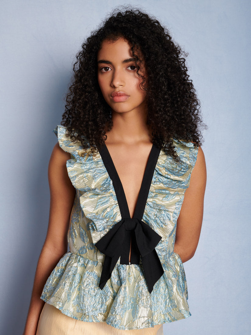 DREAM Bluebell Jacquard Bow Top – Sister Jane