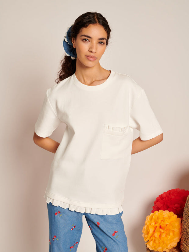 Salsa Ruffles T-Shirt Pearl Ivory / Z