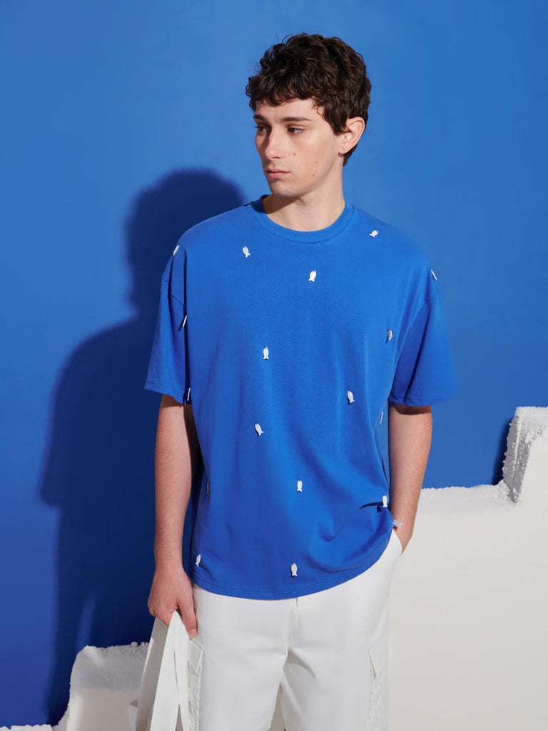 Nerina Fish Embellished T shirt