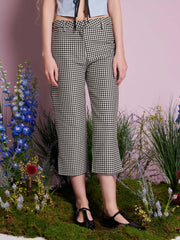 Petal Houndstooth Capri Trousers Black & White / Z