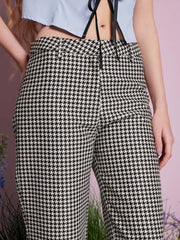 Petal Houndstooth Capri Trousers Black & White / Z