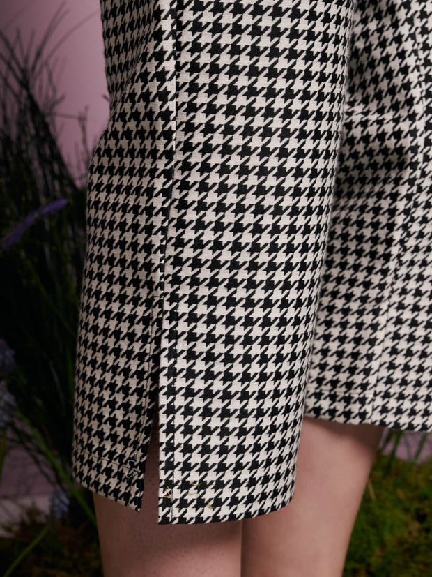 Petal Houndstooth Capri Trousers Black & White / Z