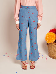 Lola Denim Cropped Trousers Sky Blue / Z