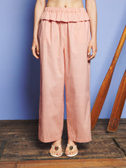 Sunrise Ruffle Waist Trousers Pastel Peach / Z