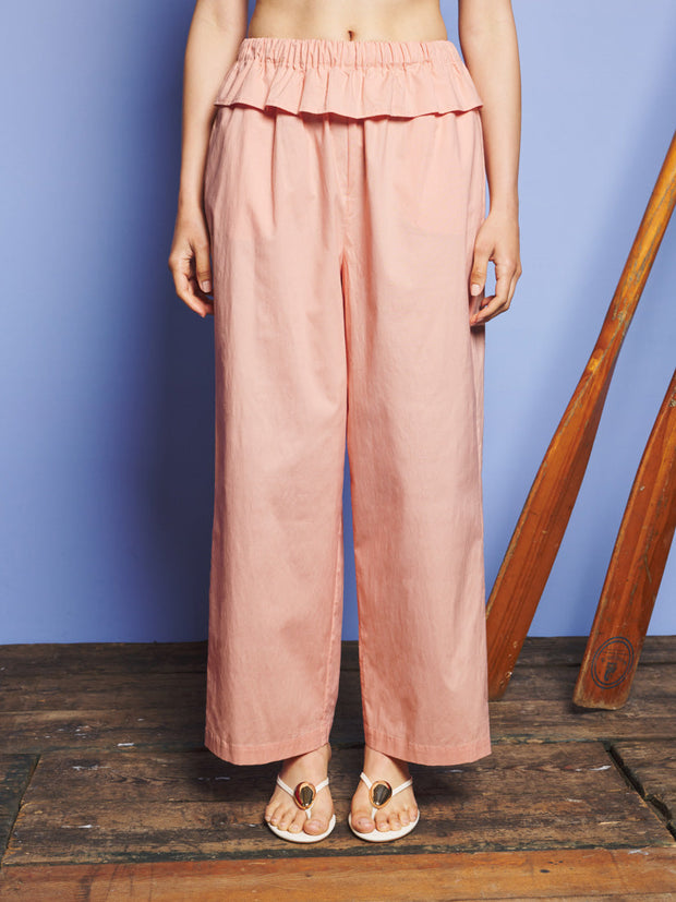 Sunrise Ruffle Waist Trousers Pastel Peach / Z