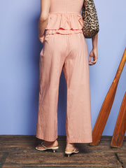 Sunrise Ruffle Waist Trousers Pastel Peach / Z