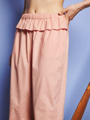 Sunrise Ruffle Waist Trousers Pastel Peach / Z