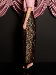 Cherie Leopard Jacquard Trousers Mahogany Brown / Z
