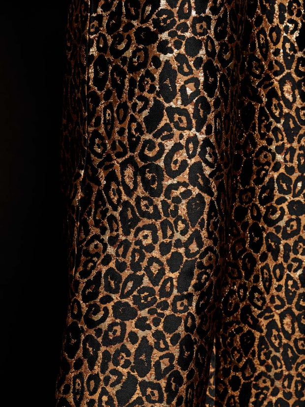 Cherie Leopard Jacquard Trousers Mahogany Brown / Z