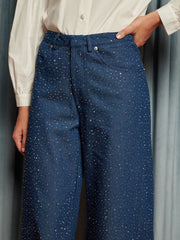 Daze Embellished Denim Jeans Indigo Blue / Z