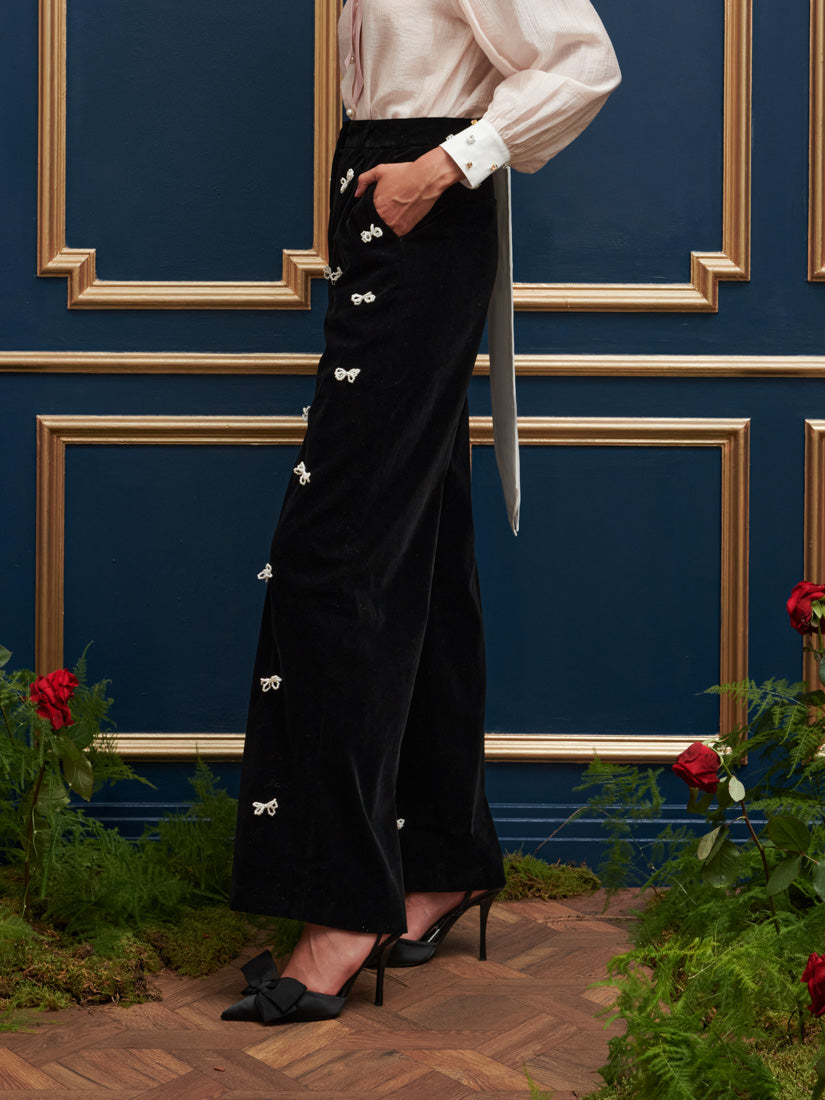 パンツ DREAM Sister Jane velvet pants Sister Jane Dream Invitation Velvet Bow Trousers | Urban