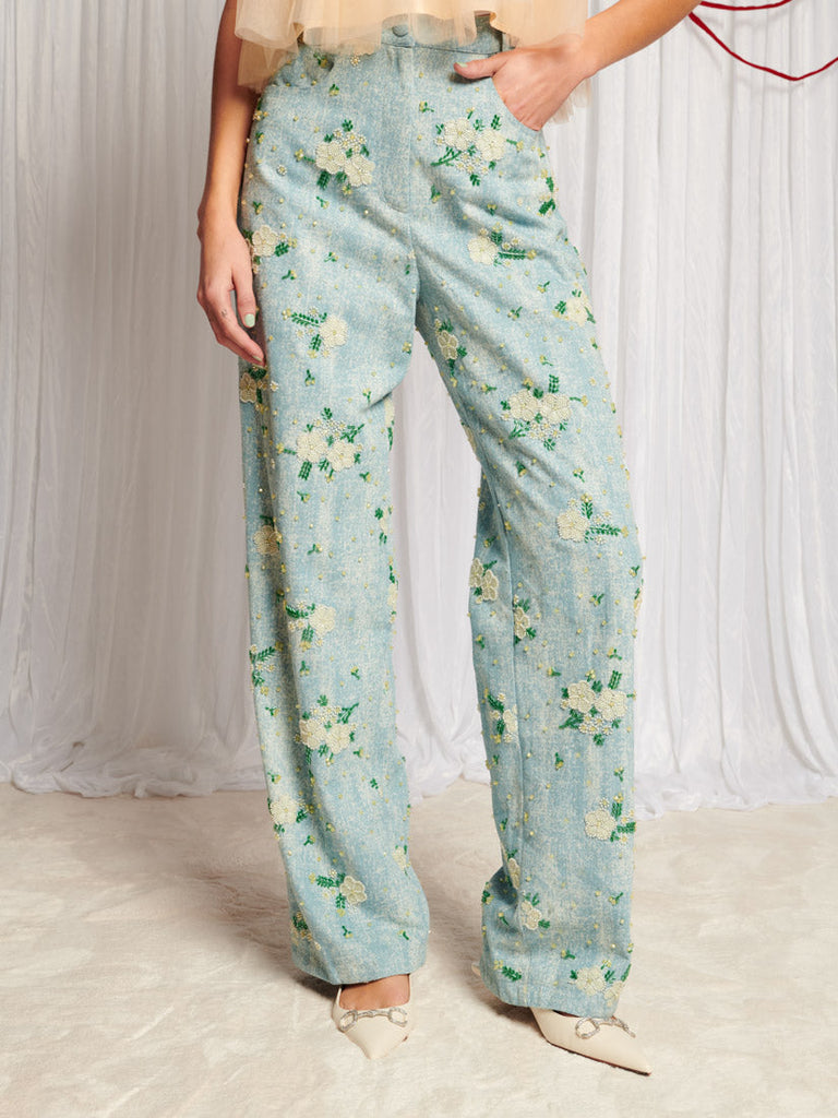 Dream sister jane / flower beads denim | JURK